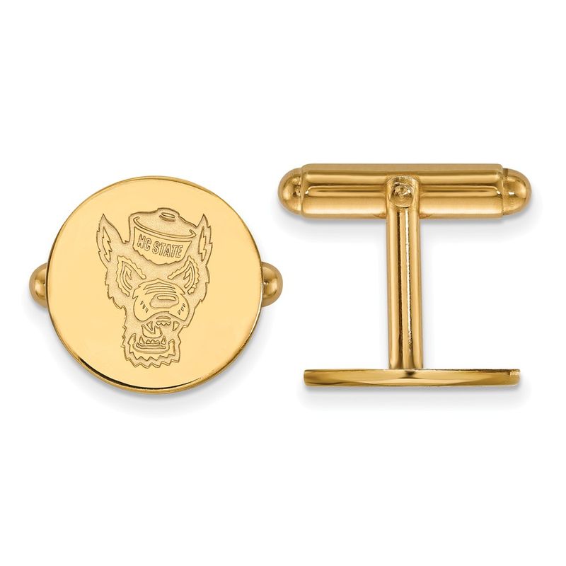 14k Yellow Gold North Carolina State University Cuff Links